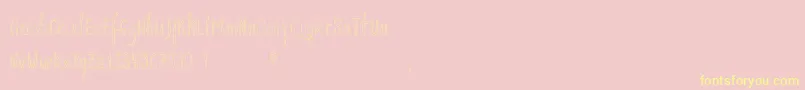 Acwanitaoutlinecounters Font – Yellow Fonts on Pink Background