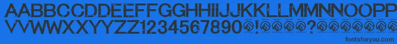 TequilasunsetRegular Font – Black Fonts on Blue Background