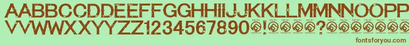 TequilasunsetRegular Font – Brown Fonts on Green Background