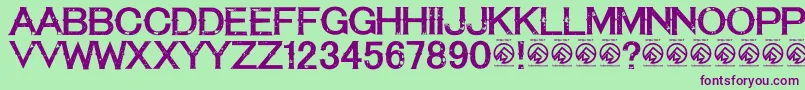 TequilasunsetRegular Font – Purple Fonts on Green Background