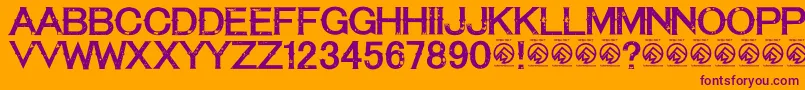 TequilasunsetRegular Font – Purple Fonts on Orange Background