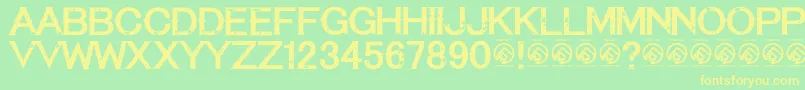 TequilasunsetRegular Font – Yellow Fonts on Green Background