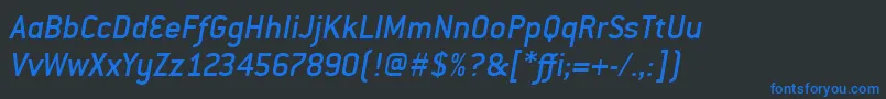 フォントConduitmditcTtMediumitalic – 黒い背景に青い文字