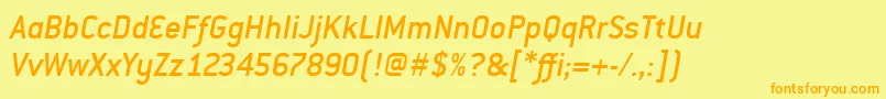 Fonte ConduitmditcTtMediumitalic – fontes laranjas em um fundo amarelo
