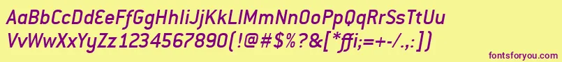 ConduitmditcTtMediumitalic Font – Purple Fonts on Yellow Background