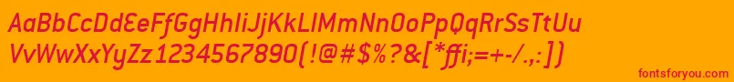 フォントConduitmditcTtMediumitalic – オレンジの背景に赤い文字