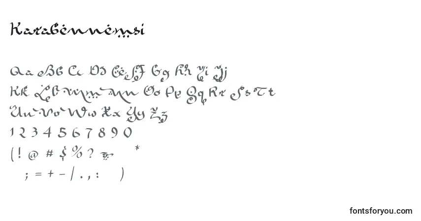 Fuente Karabennemsi - alfabeto, números, caracteres especiales