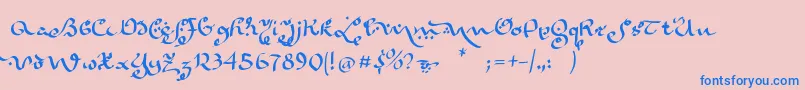 More about Karabennemsi Font Karabennemsi Font – Blue Fonts on Pink Background