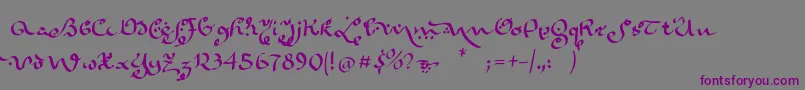 Karabennemsi-Schriftart – Violette Schriften auf grauem Hintergrund