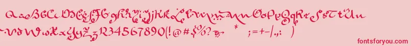 Karabennemsi Font – Red Fonts on Pink Background