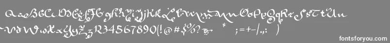 フォントKarabennemsi – 灰色の背景に白い文字