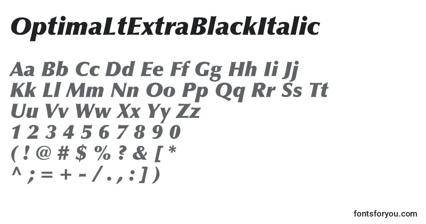 Police OptimaLtExtraBlackItalic - Alphabet, Chiffres, Caractères Spéciaux