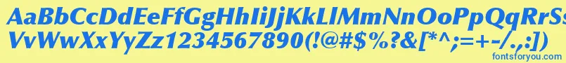 Шрифт OptimaLtExtraBlackItalic – синие шрифты на жёлтом фоне