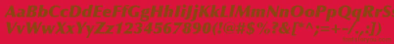 OptimaLtExtraBlackItalic Font – Brown Fonts on Red Background
