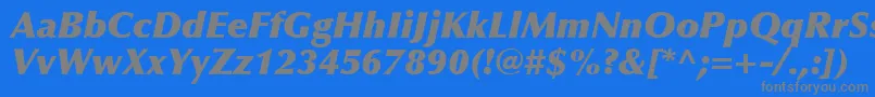 OptimaLtExtraBlackItalic Font – Gray Fonts on Blue Background
