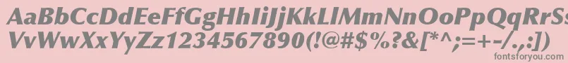 OptimaLtExtraBlackItalic Font – Gray Fonts on Pink Background