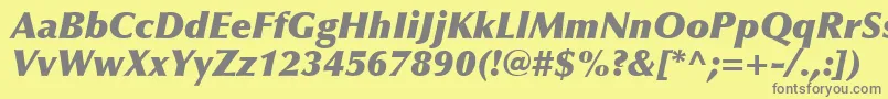 OptimaLtExtraBlackItalic Font – Gray Fonts on Yellow Background