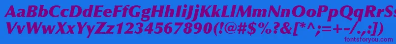 OptimaLtExtraBlackItalic-fontti – violetit fontit sinisellä taustalla