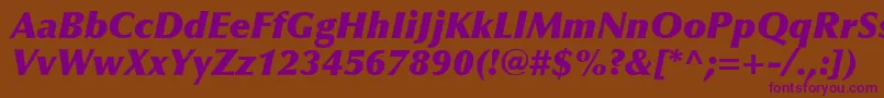 OptimaLtExtraBlackItalic Font – Purple Fonts on Brown Background
