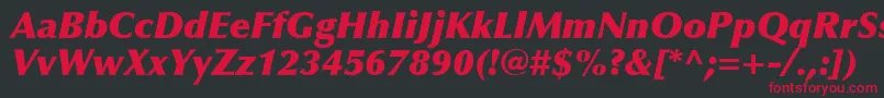 OptimaLtExtraBlackItalic Font – Red Fonts on Black Background