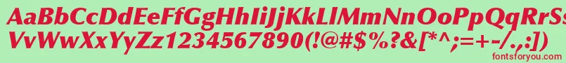 Шрифт OptimaLtExtraBlackItalic – красные шрифты на зелёном фоне