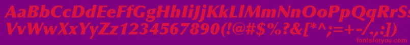 Шрифт OptimaLtExtraBlackItalic – красные шрифты на фиолетовом фоне