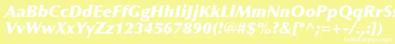 Czcionka OptimaLtExtraBlackItalic – białe czcionki na żółtym tle