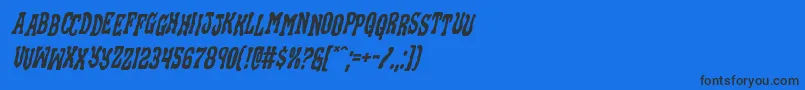 フォントBlackgunkstagital – 黒い文字の青い背景