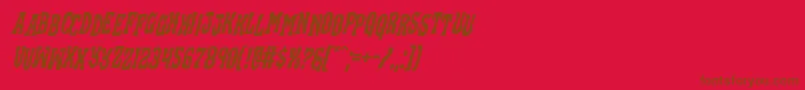 Blackgunkstagital-Schriftart – Braune Schriften auf rotem Hintergrund