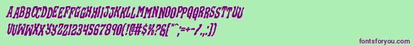 Blackgunkstagital Font – Purple Fonts on Green Background
