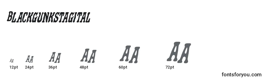 Blackgunkstagital Font Sizes