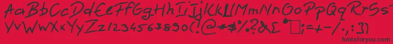 Czcionka Pen2 – czarne czcionki na czerwonym tle