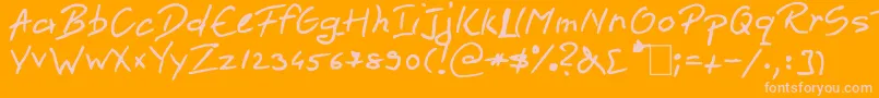 Pen2 Font – Pink Fonts on Orange Background
