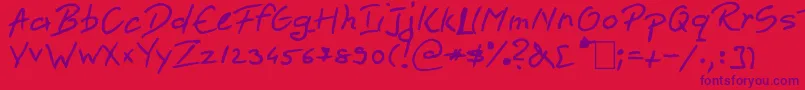 Pen2 Font – Purple Fonts on Red Background