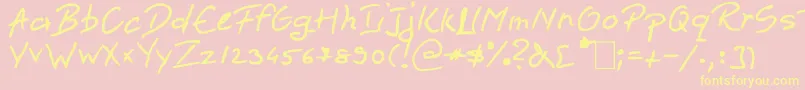 Pen2 Font – Yellow Fonts on Pink Background