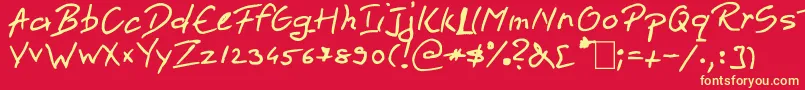 Pen2 Font – Yellow Fonts on Red Background