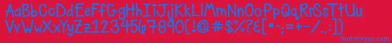 Kgrayofsunshine Font – Blue Fonts on Red Background