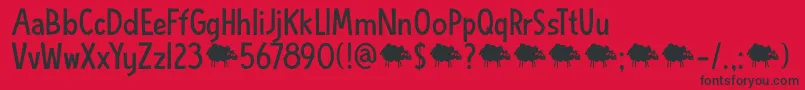 DkBlueSheep Font – Black Fonts on Red Background