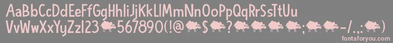 Fonte DkBlueSheep – fontes rosa em um fundo cinza