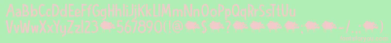 DkBlueSheep Font – Pink Fonts on Green Background