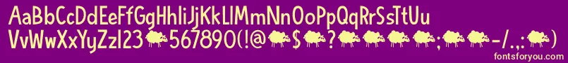 DkBlueSheep Font – Yellow Fonts on Purple Background