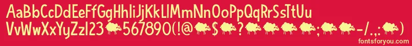 DkBlueSheep Font – Yellow Fonts on Red Background