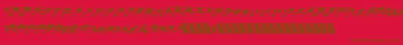 Heartballer Font – Brown Fonts on Red Background