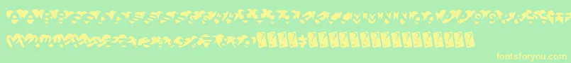 Heartballer Font – Yellow Fonts on Green Background