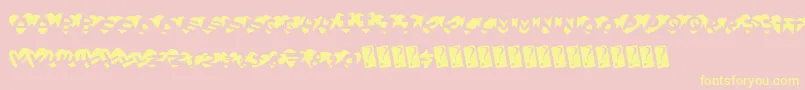 フォントHeartballer – 黄色のフォント、ピンクの背景