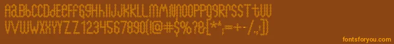 Chainfontopen-Schriftart – Orangefarbene Schriften auf braunem Hintergrund