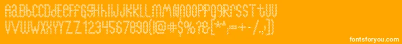 Chainfontopen-Schriftart – Weiße Schriften auf orangefarbenem Hintergrund