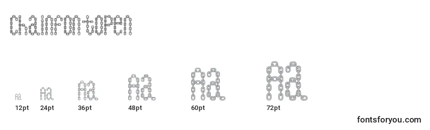 Размеры шрифта Chainfontopen