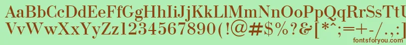 Шрифт OlgaPlain.001.001 – коричневые шрифты на зелёном фоне