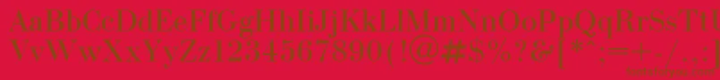 OlgaPlain.001.001 Font – Brown Fonts on Red Background